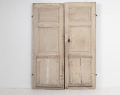 Pair of genuine gustavian doors from the late 1700s in pine. The doors are unusual and in authentic condition with old paint from the 1800s.