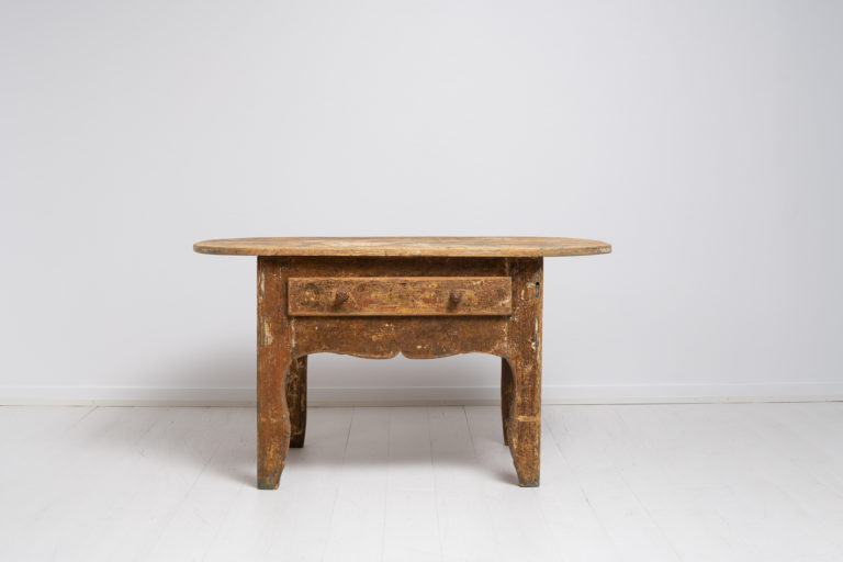 Rococo Folk Art Table in Painted Pine