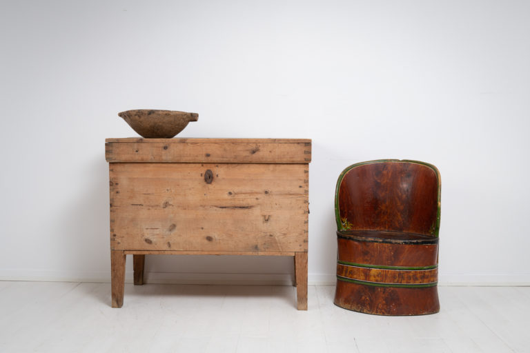 Antique Swedish Storage Chest with Tall Legs