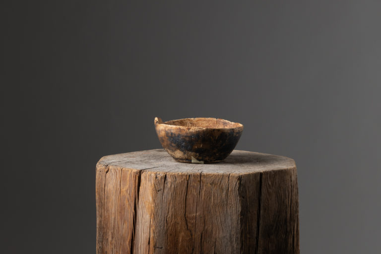 Rustic Round Wood Bowl from Sweden