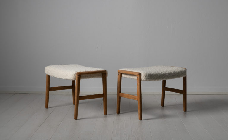 Scandinavian Modern Oak Footstools from Sweden