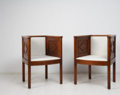Armchairs in the style of Axel Einar Hjorth from Sweden. The armchairs are from the 1920s to 1930s and made in pine.