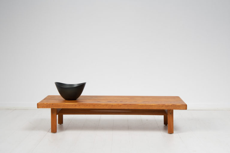 Low Mid-Century Modern Bench in Pine