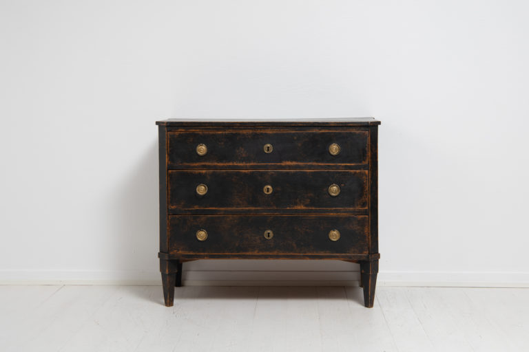 Black Gustavian Chest of Drawers from Northern Sweden