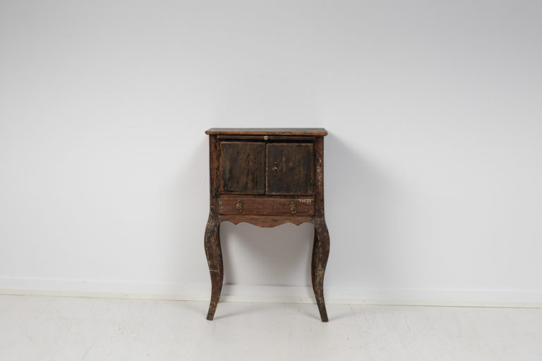 Black Swedish Rococo Nightstand