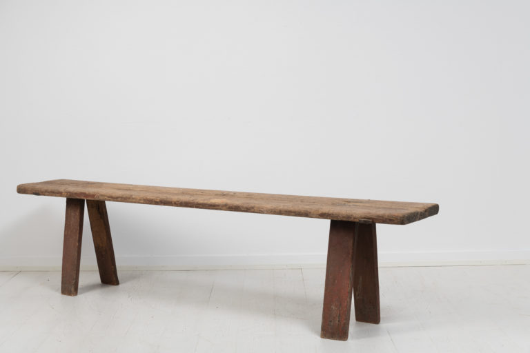 Rustic Folk Art Bench from Sweden