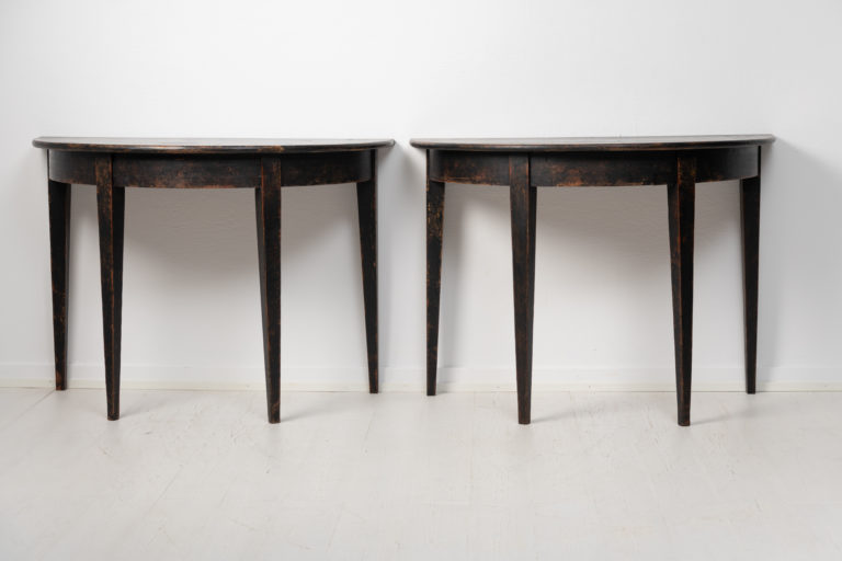 Demi Lune Console Tables in Gustavian Style
