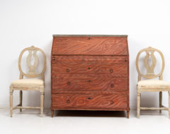 Painted writing bureau or secretaire from Sweden made during the early 1800s, 1810 to 1820. The bureau is a folk art furniture