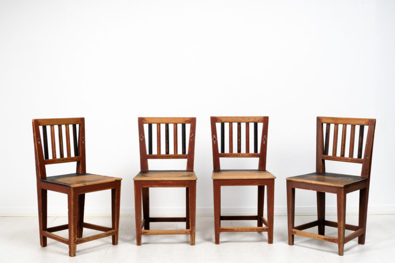 Four Folk Art Chairs in Original Condition
