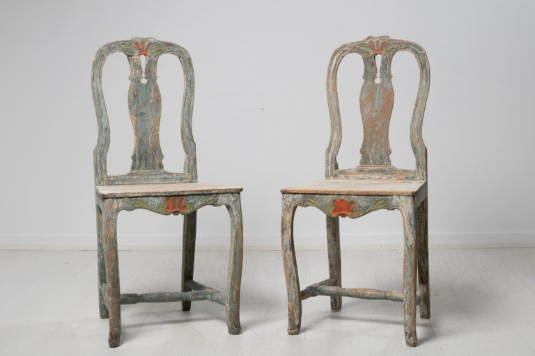 Folk Art Rococo Chairs from Järvsö