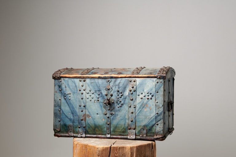Antique Blue Marbled Chest