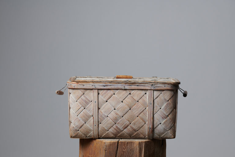 Antique Wood Shavings Box