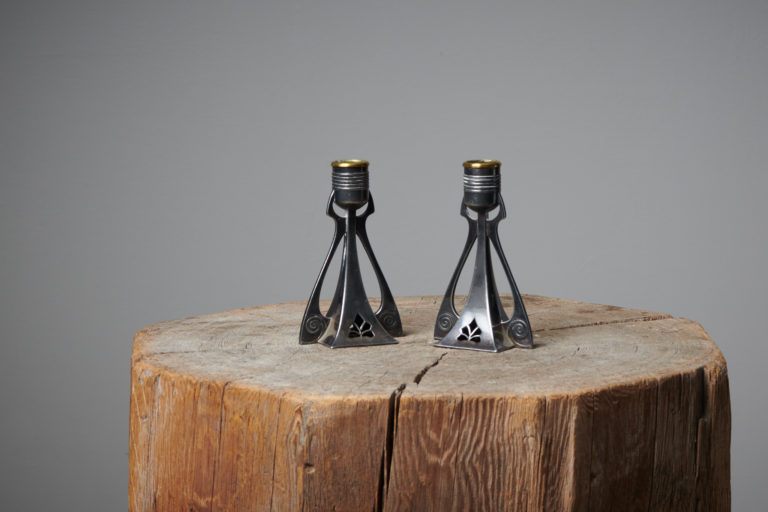 Pair of Arts and Crafts Candlesticks
