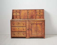 Genuine unusual antique sideboard from the early 19th century, around 1820. The sideboard is folk art from northern Sweden and is a unique hand-made furniture