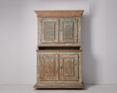 Antique Swedish baroque cabinet. The cabinet is a genuine Swedish country house furniture from the late 1700s. It is a proper statement piece