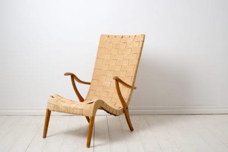 Vintage Axel Larsson armchair for Svenska Möbelfabrikerna Bodafors. The chair is a Scandinavian Swedish modern furniture, designed in 1937