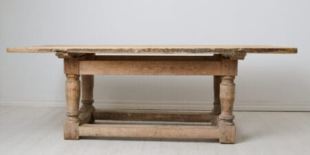 Rare early large table from the Swedish baroque period. This very rare table is an early antique from around 1750 in Northern Sweden.
