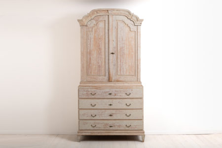 Rare rococo cabinet from Northern Sweden. The cabinet is from the time where rococo transitions into neoclassicism. Made during the late 18th century