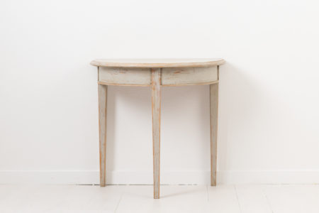 Single demi lune table from northern Sweden. Demi lune tables often come if pairs but this is one table - one half. It is unusually small