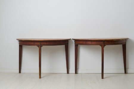 Genuine Swedish demi-lune table from the gustavian period. The table consists of two free-standing halves