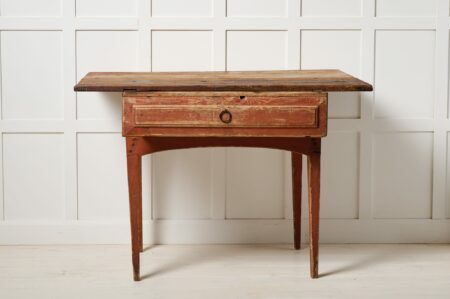 Late 1700s side table from northern Sweden. This folk art antique is made by hand in solid pine and is in original untouched condition.