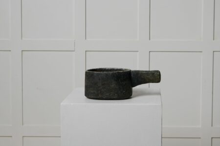 Antique Swedish stone pot in soapstone made in northern Sweden around 1820 to 1840. Made by hand from soapstone which is a soft type of stone.