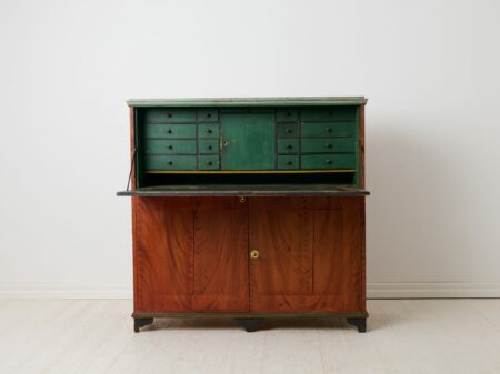 Genuine Swedish secretary chest from the mid 1800s. Made by hand in solid pine in northern Sweden around 1850.