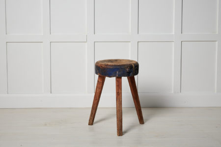 Antique Swedish country stool made in northern Sweden around the mid 1800s. The stool is made by hand from solid pine.